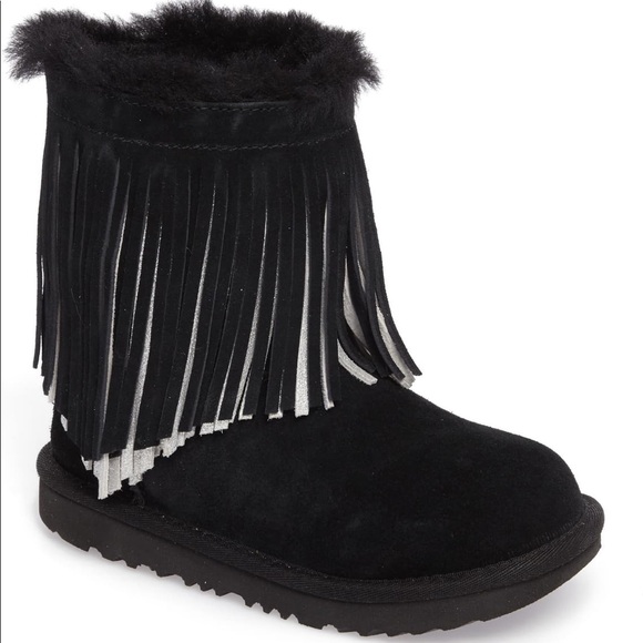 NIB UGG Australia Short Fringe Shearling Boot - Picture 2 of 4